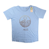 MØZ T-shirt  oversize - lyseblå - guld