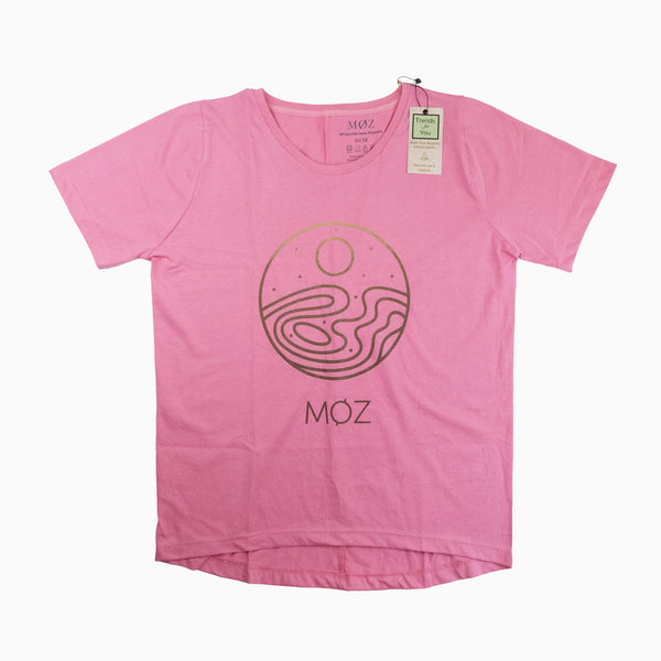 MØZ T-shirt oversize - pink- guld - dame- recycled