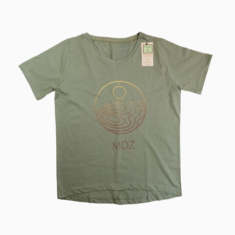 MØZ t-shirt oversize - eucalyptus - guld - recycled